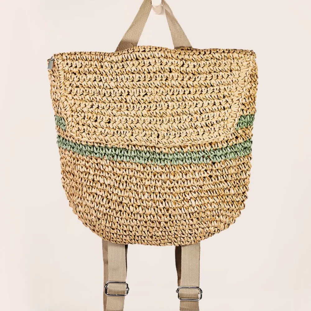 NWT Pacific Coast Striped Raffia Retreat Backpack - Picture 2 of 9